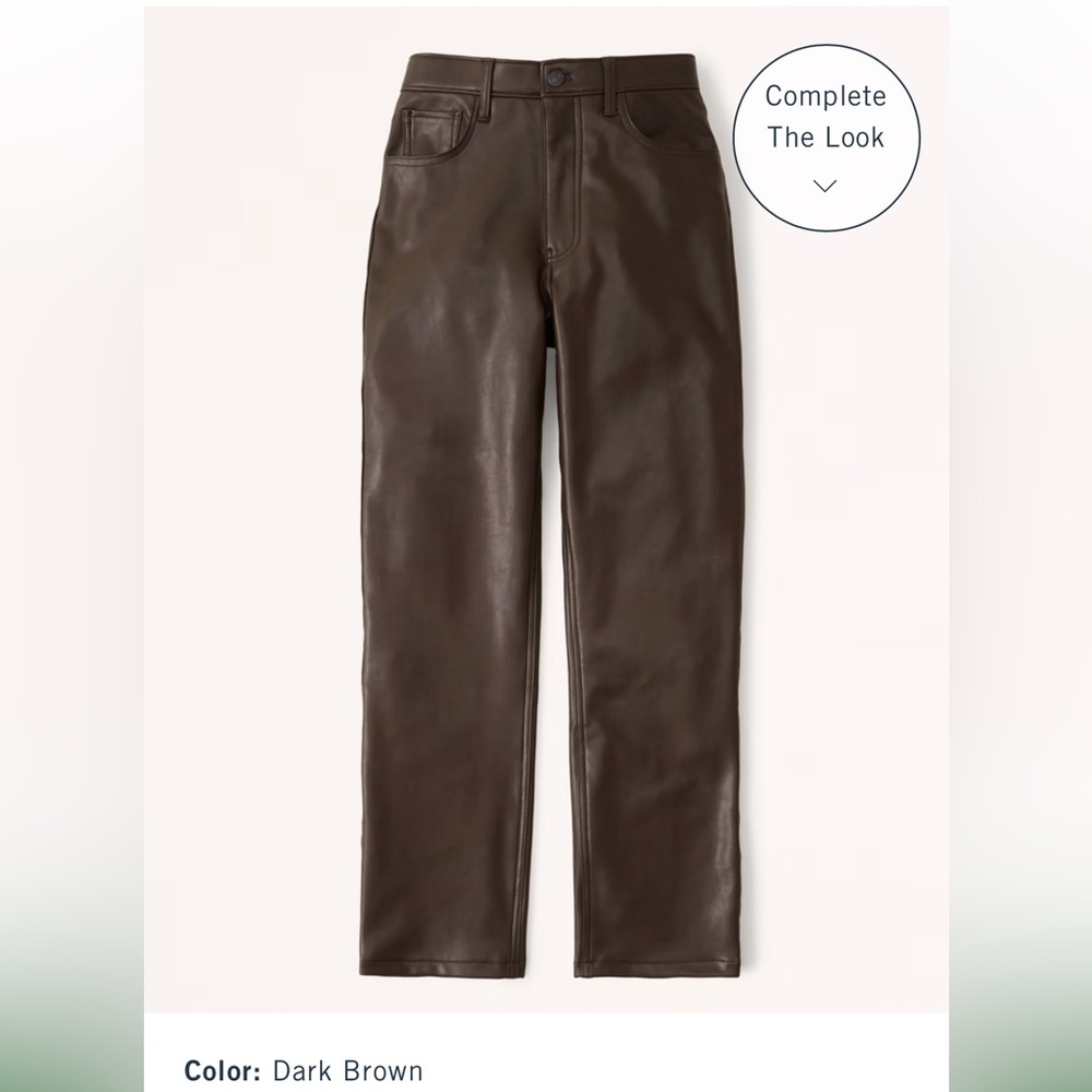 Abercrombie & Fitch Vegan Leather 90s Straight Pant size 8